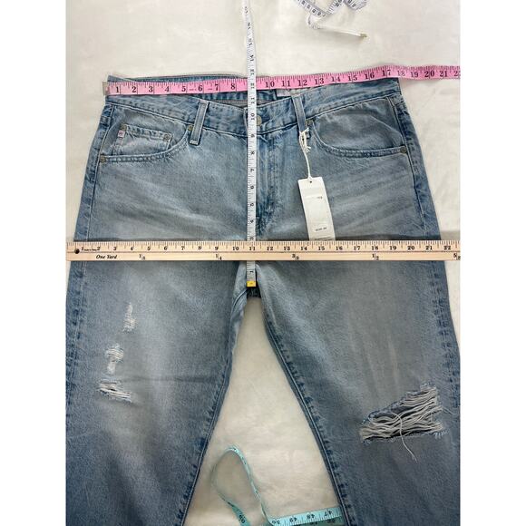 New AG Adriano Goldschmied Ex-Boyfriend Slouchy Slim Fit Light Wash Distressed - Picture 7 of 8